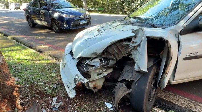 motorista-sofre-mal-subito-e-bate-carro-contra-arvore-na-regiao-do-lago,-em-cascavel