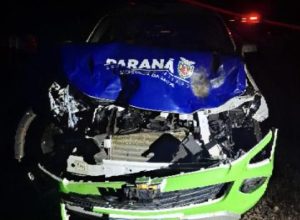 carro-da-prefeitura-de-santa-helena-atinge-bovinos-na-pr-488;-motorista-nao-se-fere