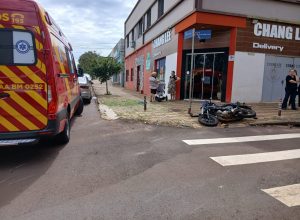 acidente-entre-motos-deixa-dois-feridos-no-centro-de-cascavel