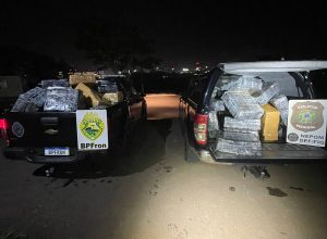 bpfron-e-policia-federal-apreendem-mais-de-uma-tonelada-de-maconha-no-rio-parana
