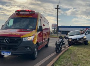 motociclista-fica-ferido-em-acidente-com-carro-no-trevo-do-guaruja,-em-cascavel